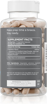 Pure for Men Original Cleanliness Stay Ready Fiber Supplement, 120 Vegan Capsules, Helps Promote Digestive Regularity. Psyllium Husk, Chia Seeds, Oat Fibre, Proprietary Formula