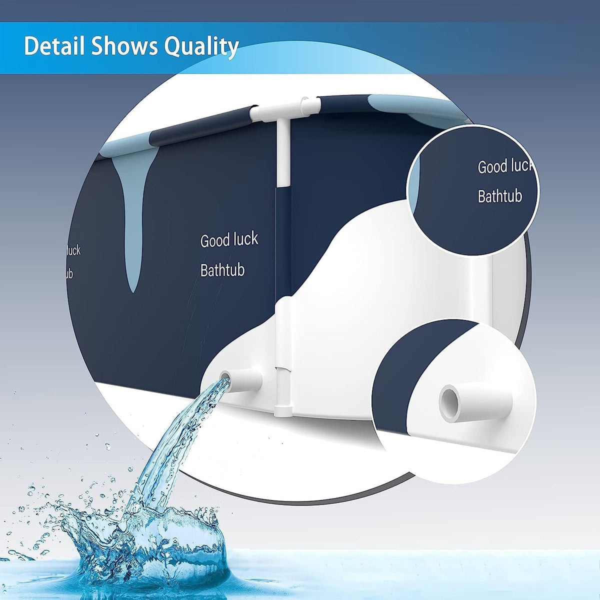 140 cm Extra-Large Foldable Soaking Bathtub with Cover