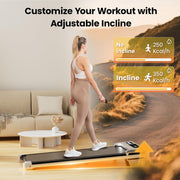 Walking Pad with Incline, Under Desk Treadmill, 2.5HP Treadmills for Home with Remote Control & Led Display, Non-Slip, Compact Portable, Low Noise for Workout Exercise