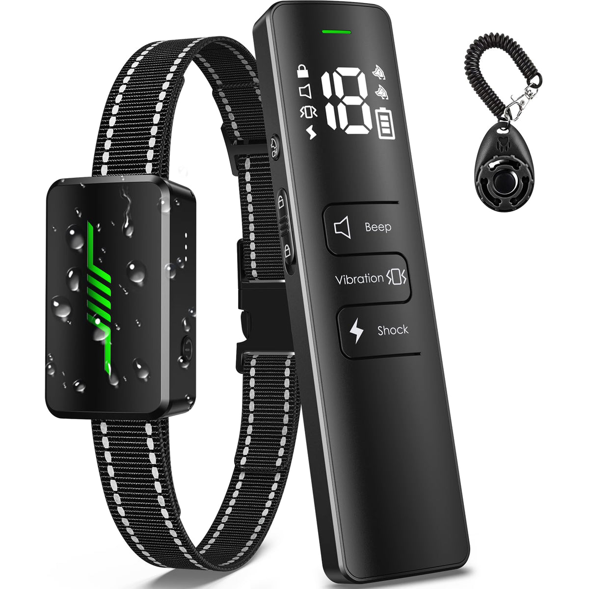 Dog Shock Collar, 2023 New User-Friendly IPX7 Waterproof Dog Training Collar with 3 Modes Electric Shocker for 10-120lbs, 2600FT E-Collar for Large Medium with Training Clicker (Black)