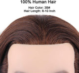 Male Mannequin Head with 100% Human Hair Haircut Training Head with Thick Hair Hairdresser Manikin Head Doll Head for Hair Styling and Practice Handsome Face Adult Head Size (8-10Inch 3B#)