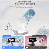 3 in 1 Foldable Wireless Charging Station for iPhone Magnetic Charger,Mag-Safe Travel Wireless Charger Stand Dock Compatible with iPhone 16/15/14/13&Air-Pods&Apple Watch with Night Light Stand(White)