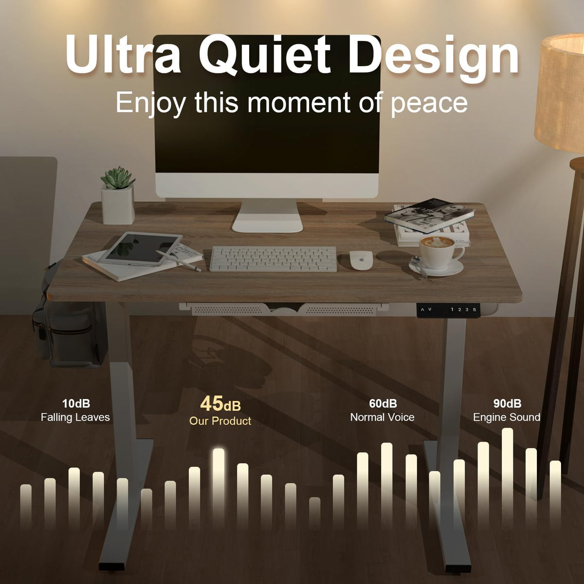 100 × 60 cm Electric Standing Desk with Drawers