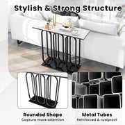 100 cm Faux-Marble Console Table – White & Black