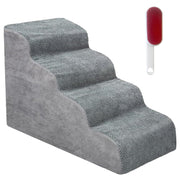 4-Step High-Density Foam Pet Stairs with Washable Cover