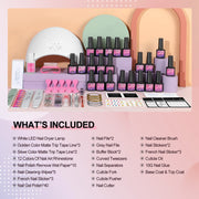 40 Colors Gel Polish with 36W Nail Light Curing Gel Lamp for Nails Gel Nail Kit Soak off Base Coat Top Coat Gel Polish with Manicure Tools DIY Nail Kit for Beginner at Home, Gel Nail Set