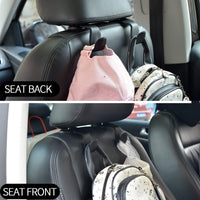 2-Pack Black Microfiber Leather Car Headrest Hooks