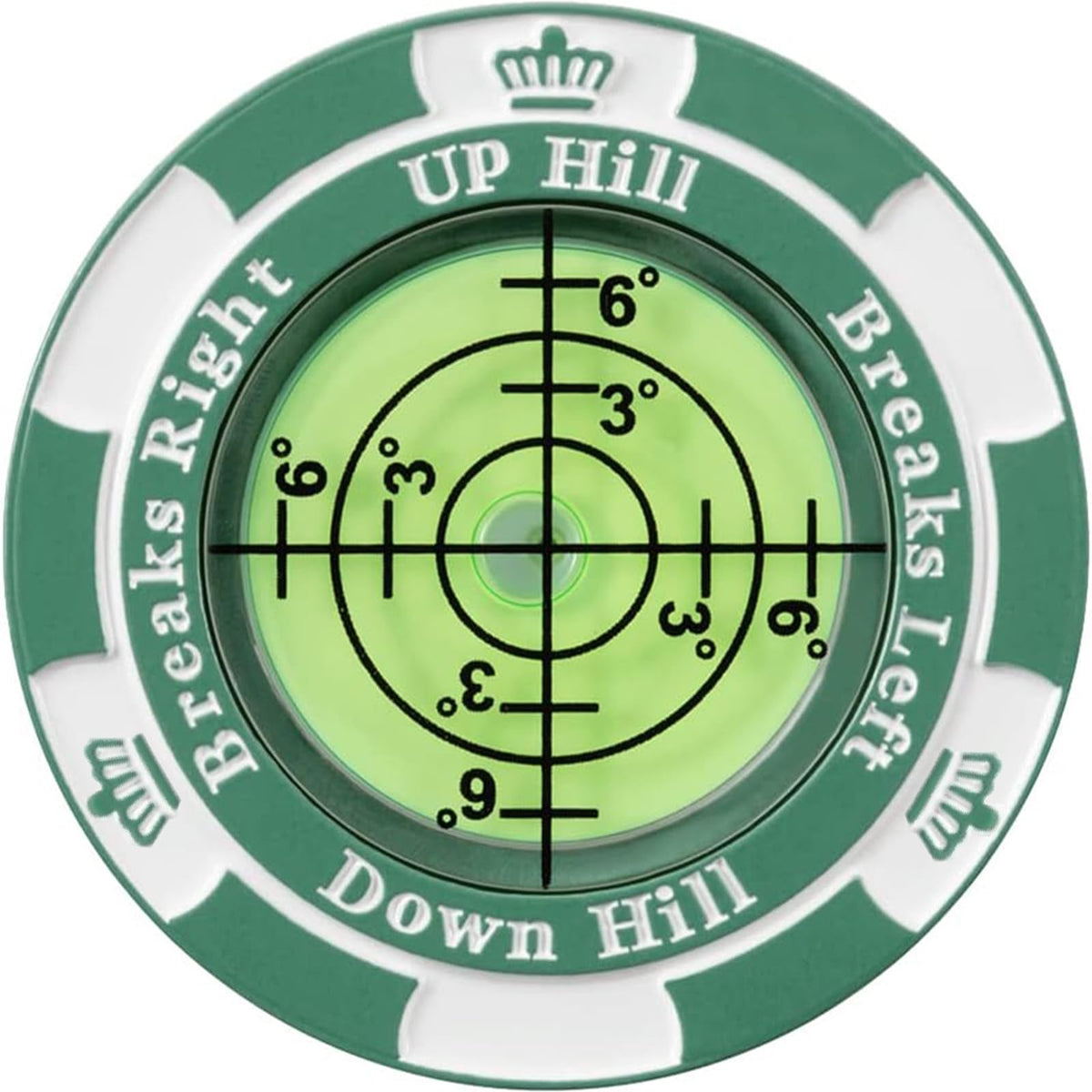 Golf Green-Reading Ball Marker with Bubble Level