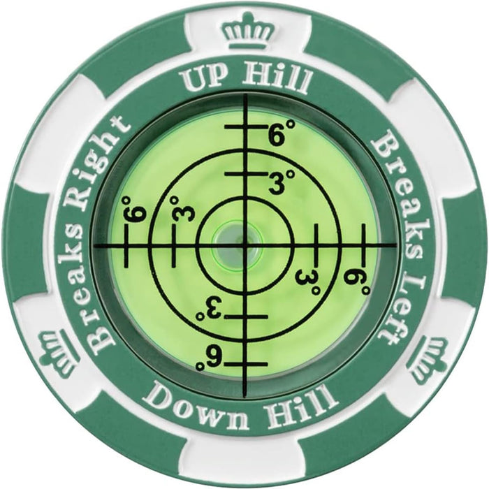 Golf Green-Reading Ball Marker with Bubble Level