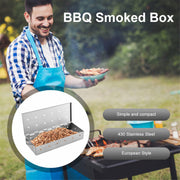Stainless-Steel BBQ Smoker Box with Hinged Lid