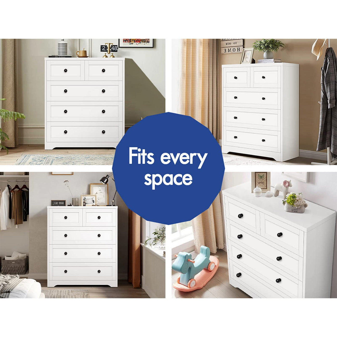 5-Drawer Tallboy Storage Cabinet