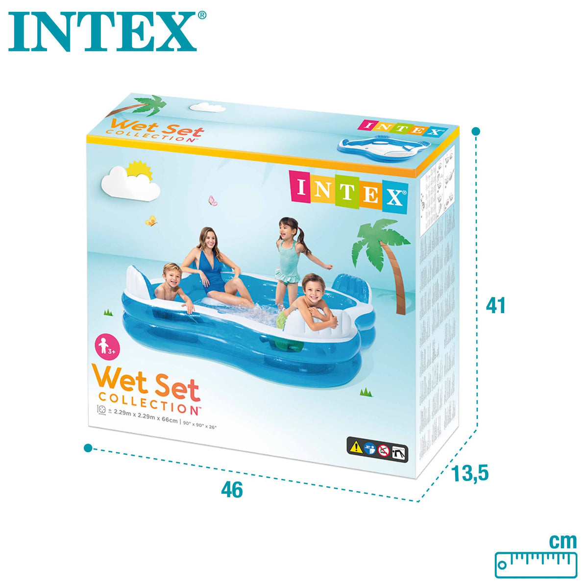 Intex 229 cm Family Lounge Pool with 4 Seats – 990 L
