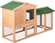 Two-Level Fir-Wood Chicken Coop & Rabbit Hutch – 138 × 49 × 85 cm