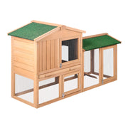Tall Two-Level Wooden Rabbit Hutch – 60 × 90 × 155 cm