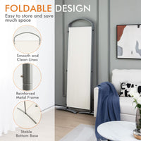 White 4-Panel Folding Room Divider – 221 × 188cm