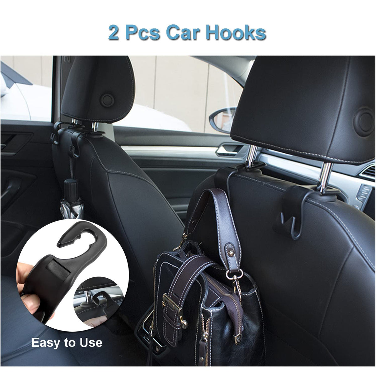 Compact Lidded Car Bin with 120 Liners & 4 Hooks