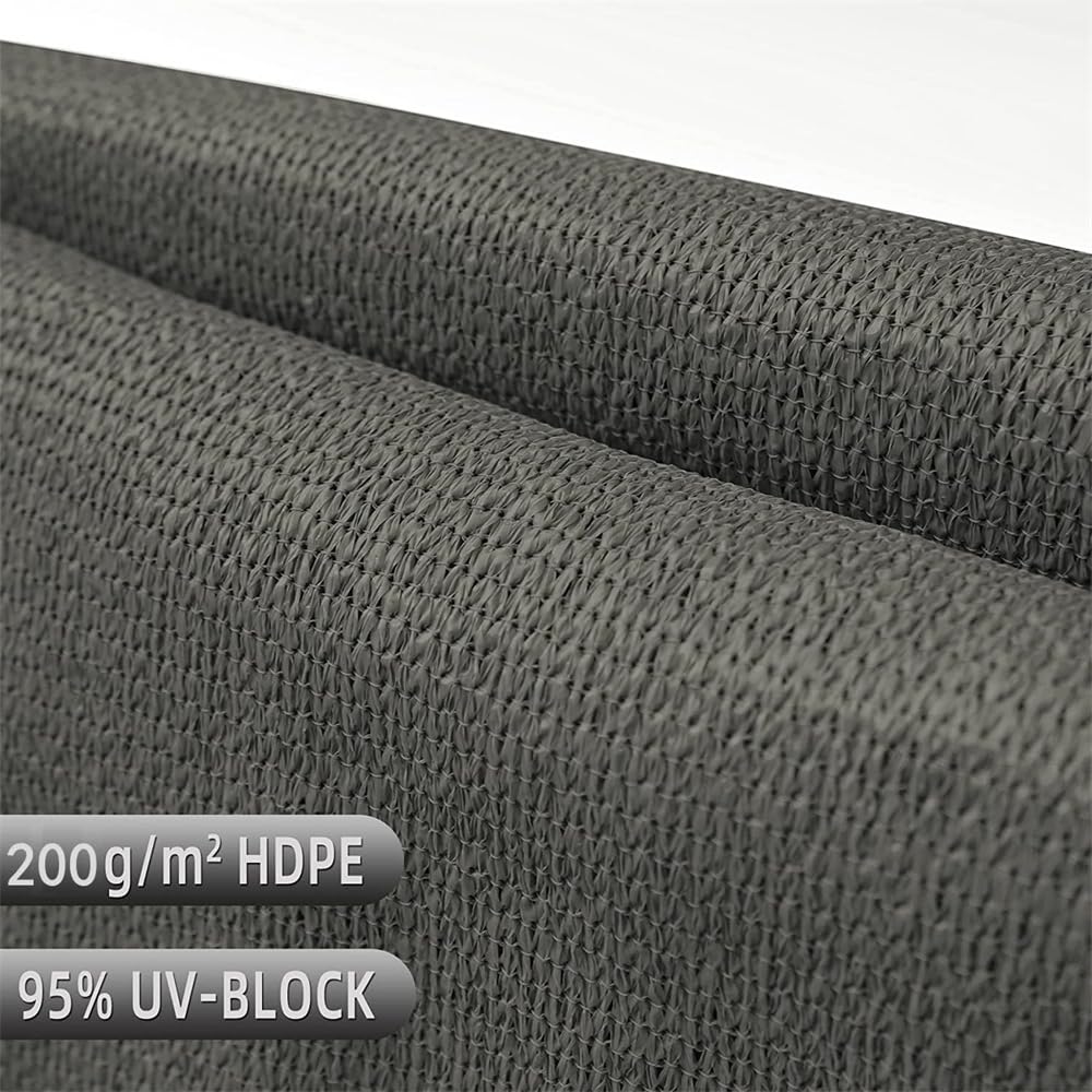 0.9 × 5 m Grey HDPE Balcony & Fence Privacy Screen