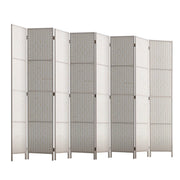 8-Panel White Pine & Woven-Paper Folding Room Divider