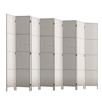 8-Panel White Pine & Woven-Paper Folding Room Divider