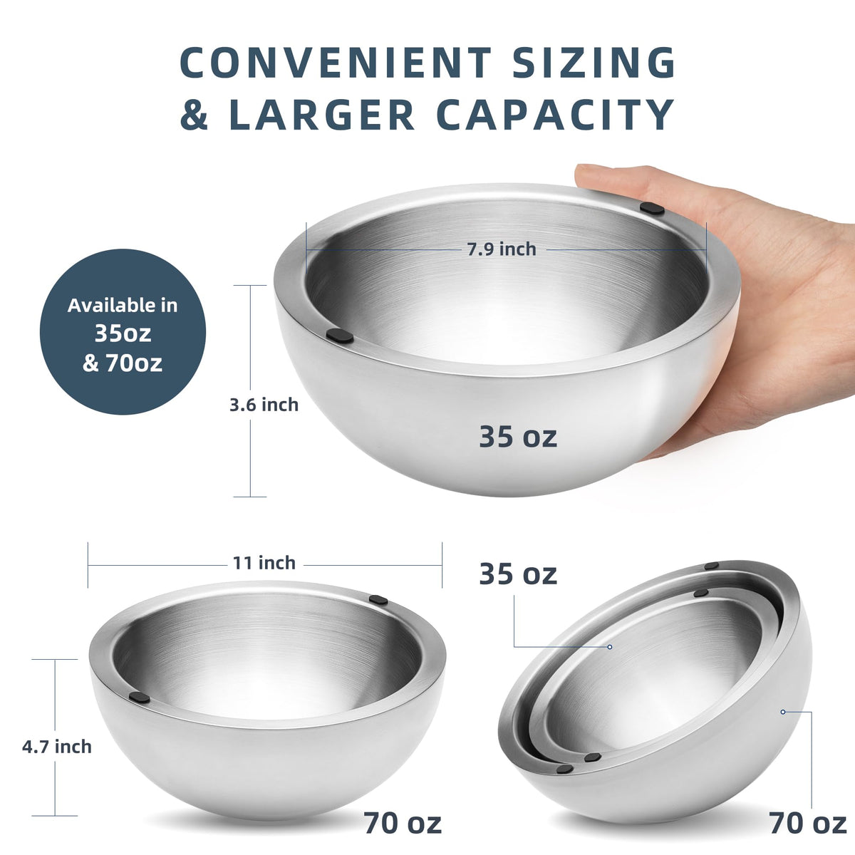 35 oz Stainless-Steel Insulated Dip Chiller Bowl