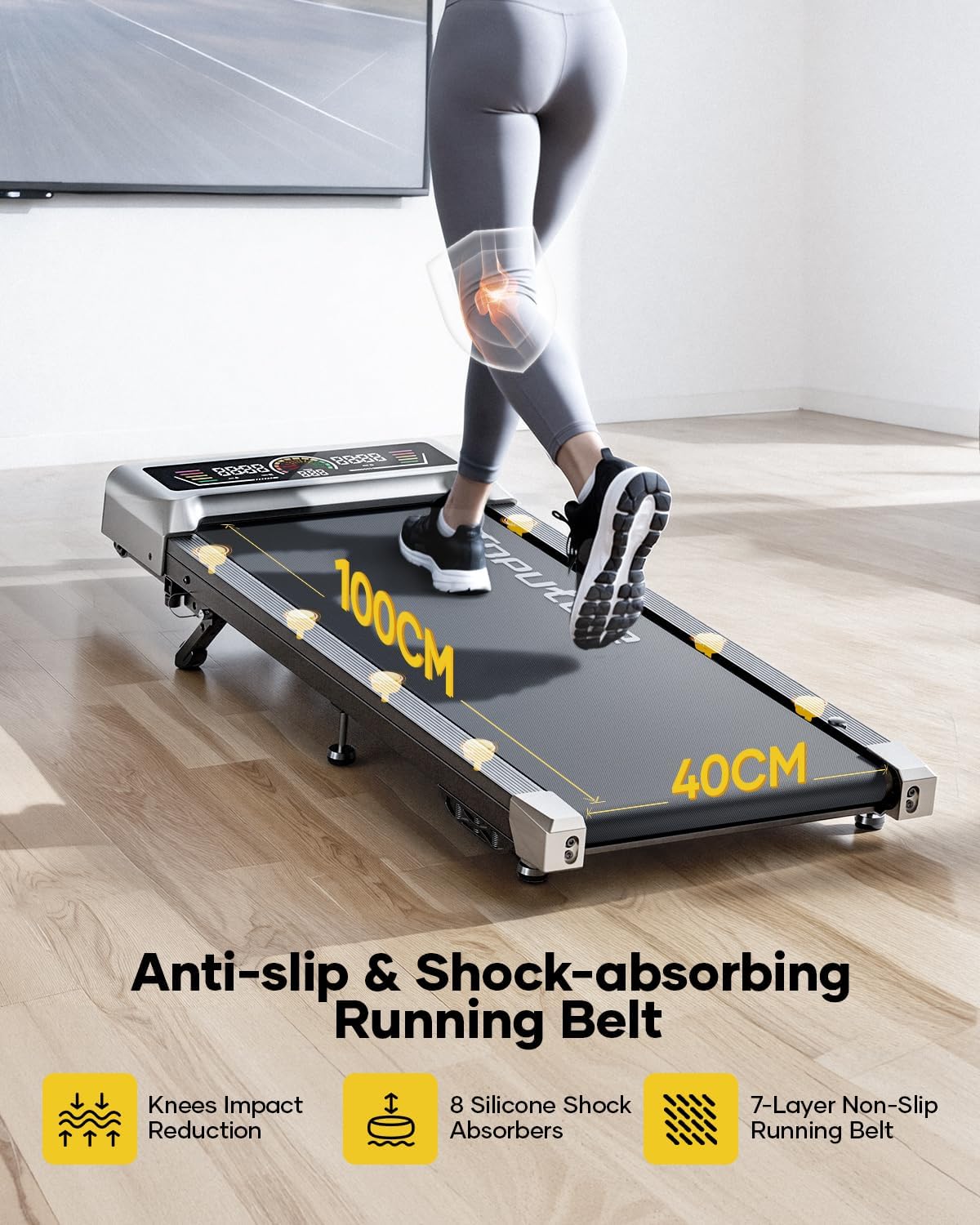Walking Pad Treadmill with Incline 10%, 3.0 HP Brushless Motor Walking Pad Under Desk Treadmills for Home Office with App, Mute Control & LED Display
