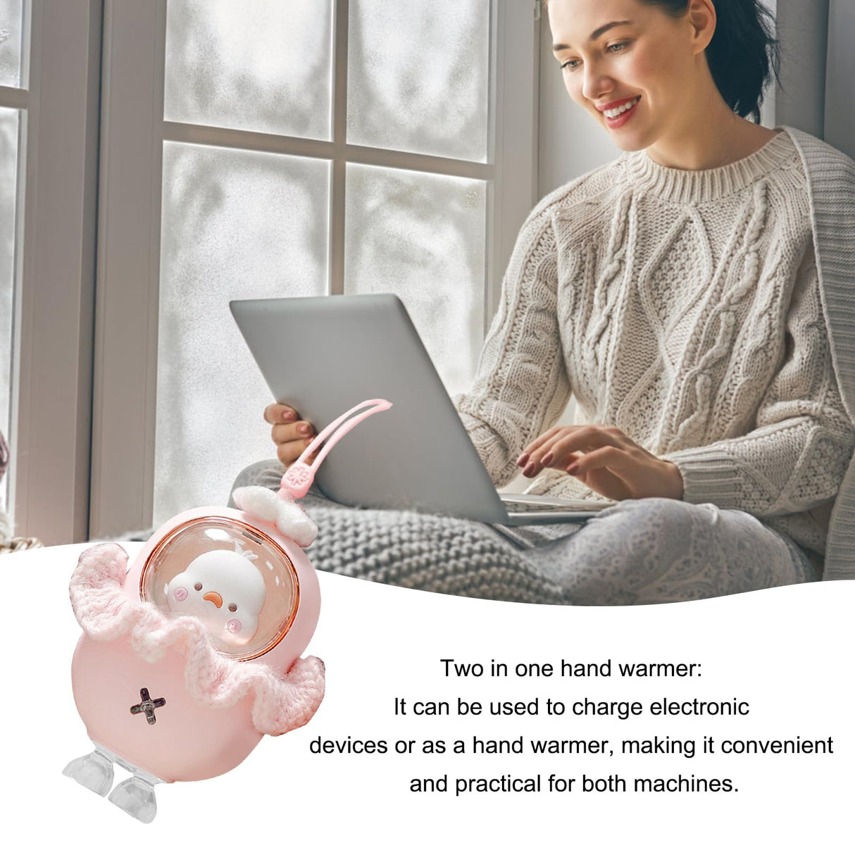 Electric Hand Warmer - 1200 mAh Compact and Rechargeable Warmer for Hands - Outdoor Warming Products for Working, Home, Studying, Traveling, Camping