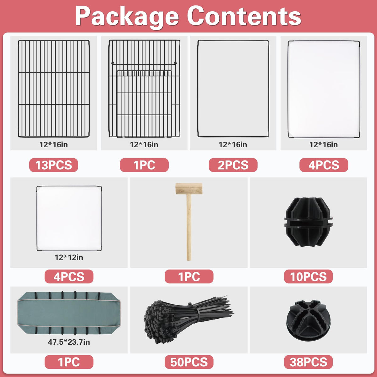 24-Panel Small-Animal C&C Pen with PVC Liner