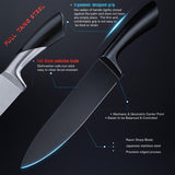 Knife Set Black, Knives Set for Kitchen Full Tang Steel Steak Knife Set(8)+Chef's Knives(6),Kitchen Shears(19-in-1)…