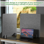6Pcs Acoustic Desk Divider Desk Partition 60cm x 60cm Stand Up Freestanding Desk Privacy Panel Noise and Visual Distractions Reducing Table Divider for Student Reception Area Office,Light Grey