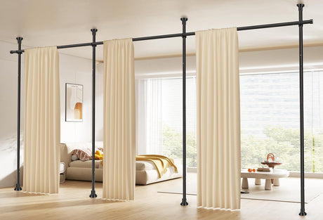 Floor to ceiling tension room divider rod black