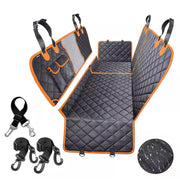 6-in-1 Orange Split Dog Car-Seat Hammock with Mesh Window