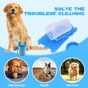 Silicone Dog Paw-Cleaning Cup with 3 Absorbent Towels