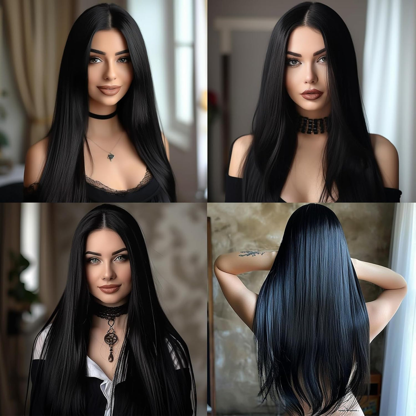 28-Inch Long Straight Synthetic Wig – Multiple Colours