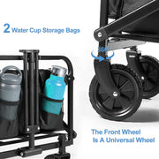 L4 Heavy-Duty Collapsible Utility Wagon with Side Pocket