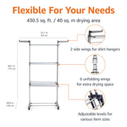 173 cm Clothes-Drying Tower with 6 Foldable Wings