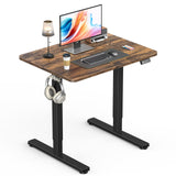 Standing Desk, Height Adjustable Electric Stand up Desk, 140x60CM Sit Stand Home Office Desk with Splice Board (Rustic Brown)