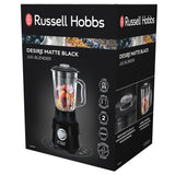 Russell Hobbs Desire Jug Blender, 1.5L Glass Jug, Stainless Steel Blades, Matte Black