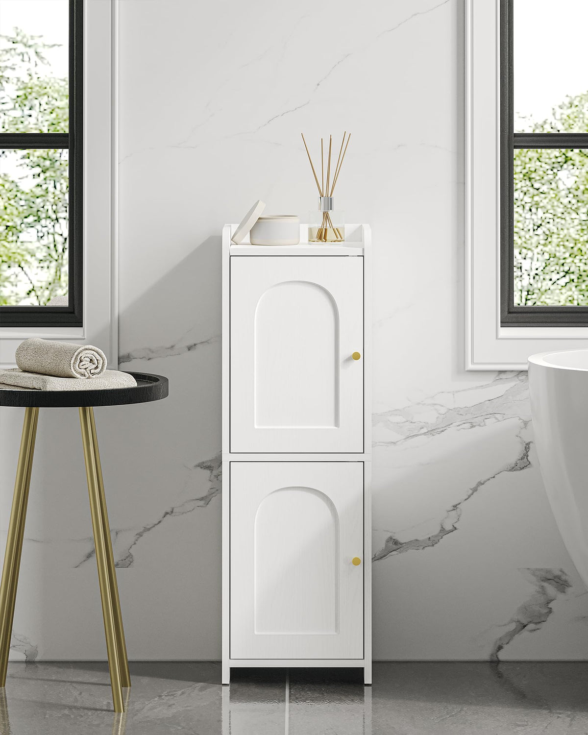 75 cm Narrow Two-Door Bathroom Storage Cabinet
