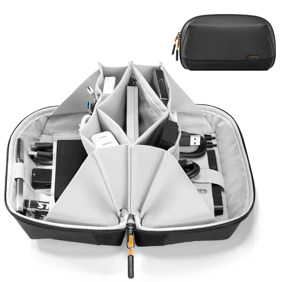 12-Compartment Travel Electronics Organiser