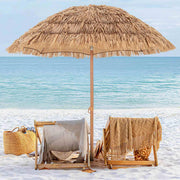 2 m Thatched Tiki Umbrella with Folding Stand & Carry Bag