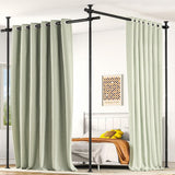 Room Divider Curtain Rods No Drill Tension Curtain Rod for Room Partition 110-305cm Height and 100-180cm Width Room Dividers for Bedroom Home Office