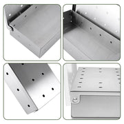Stainless-Steel BBQ Smoker Box with Hinged Lid