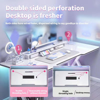 100 cm White K-Shaped Gaming & Office Desk