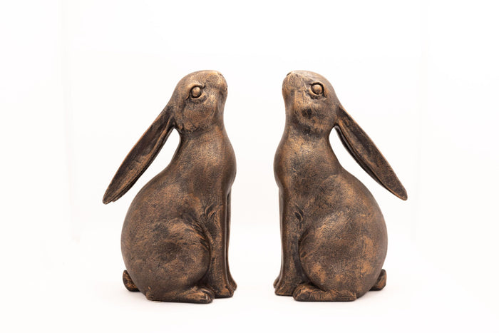 Meadowstone Lane Bronze-Finish Rabbit Bookends – Pair