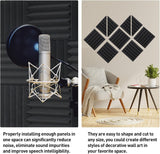 24 Pack Sound Proof Panels, Acoustic Foam Panels 12x12x2 inches Black Acoustic Panels, High Density Soundproofing Panels, Fire-retardant Sound Absorbing Foam for Studio Recording