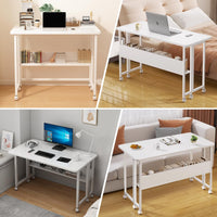 80 cm Foldable Mobile Computer Desk with Shelf