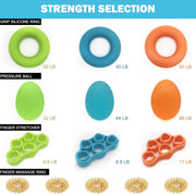 Squeeze Ball Hand Grip Strengthener, Finger Exerciser, Grip Strength Trainer(14PCS)Arthritis Pain Relief Workout Forearm Grip Workout Finger Stretcher Carpal Tunnel, Trigger Finger, and More