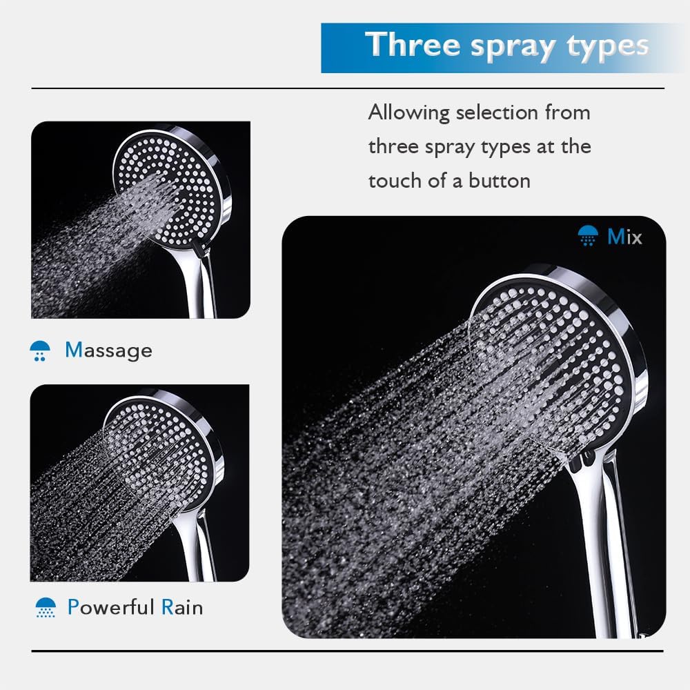 10-Inch Round Rain Shower & 3-Mode Handheld Rail Set