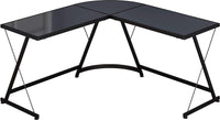 Black L-Shaped Glass Computer & Gaming Desk