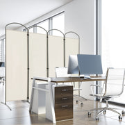 White 4-Panel Folding Room Divider – 221 × 188cm